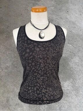BKE Black Leopard-Print Tank Top